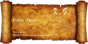 Kuhn Igor névjegykártya